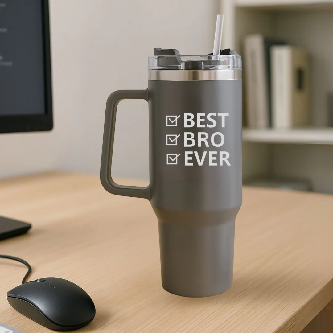 Coffee Tumbler 1200ml Presents for Brother - Large Insulated Travel Mug Raksha Bandhan Gift - Image 5