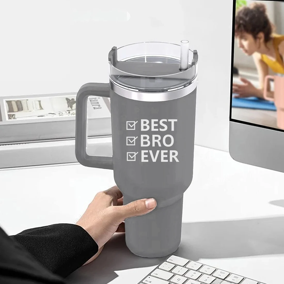 Coffee Tumbler 1200ml Presents for Brother - Large Insulated Travel Mug Raksha Bandhan Gift - Image 6
