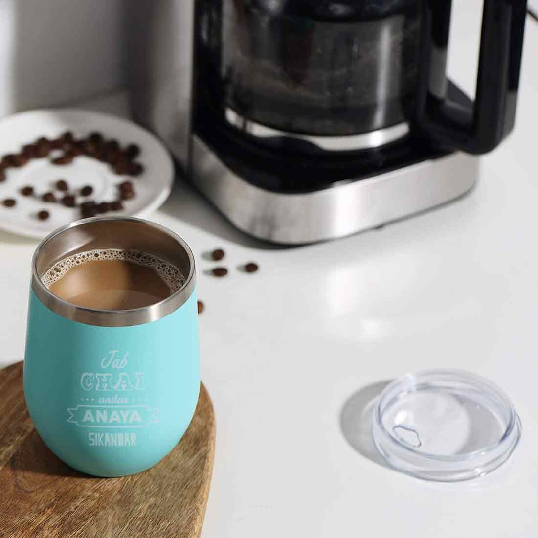 Customized insulated Coffee Tumbler for Travelling With Name Engraved (350 ML) - Chai - Image 16