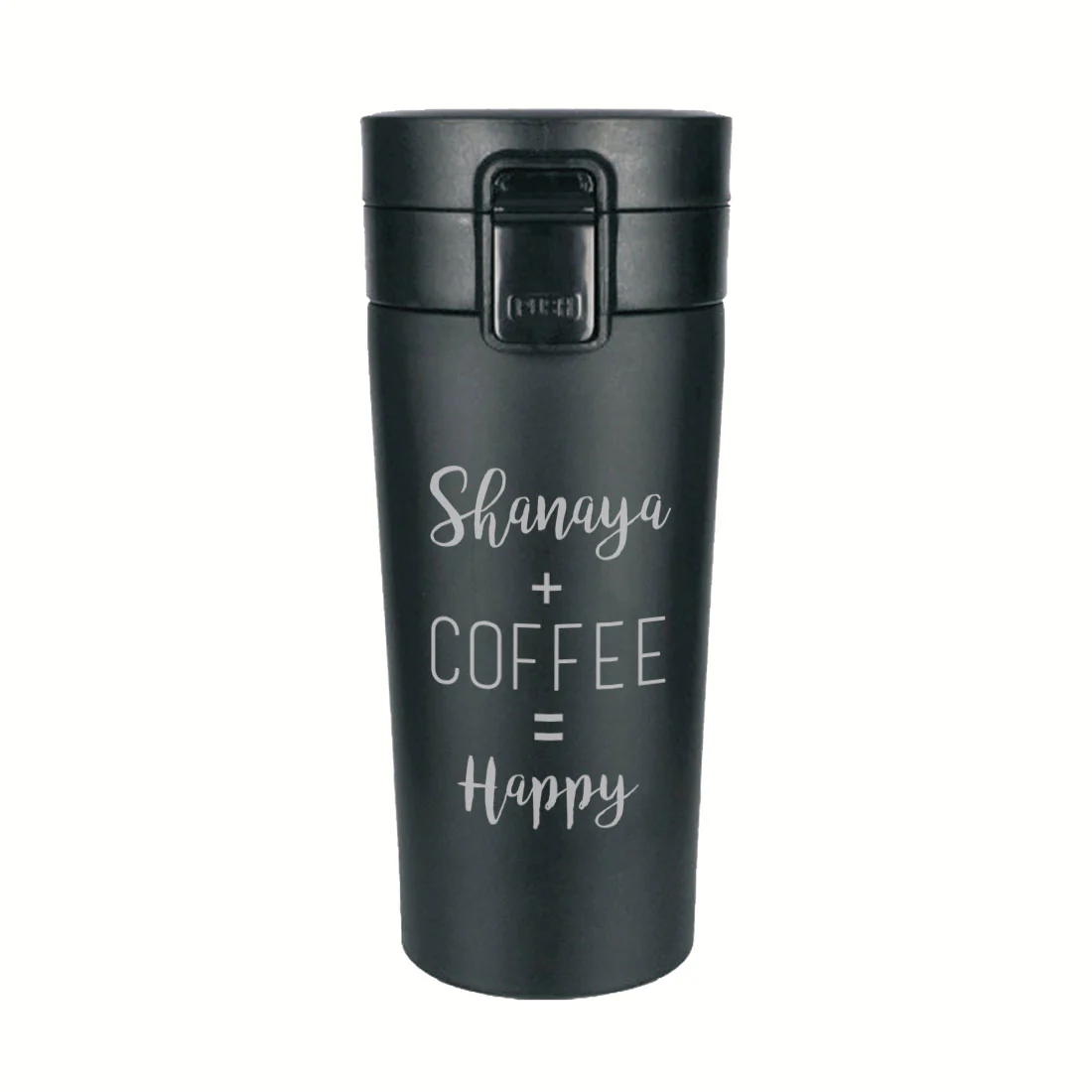 Engraved Personalized Coffee Tumbler Steel With Lid for Office Travel College - Happy - Image 6