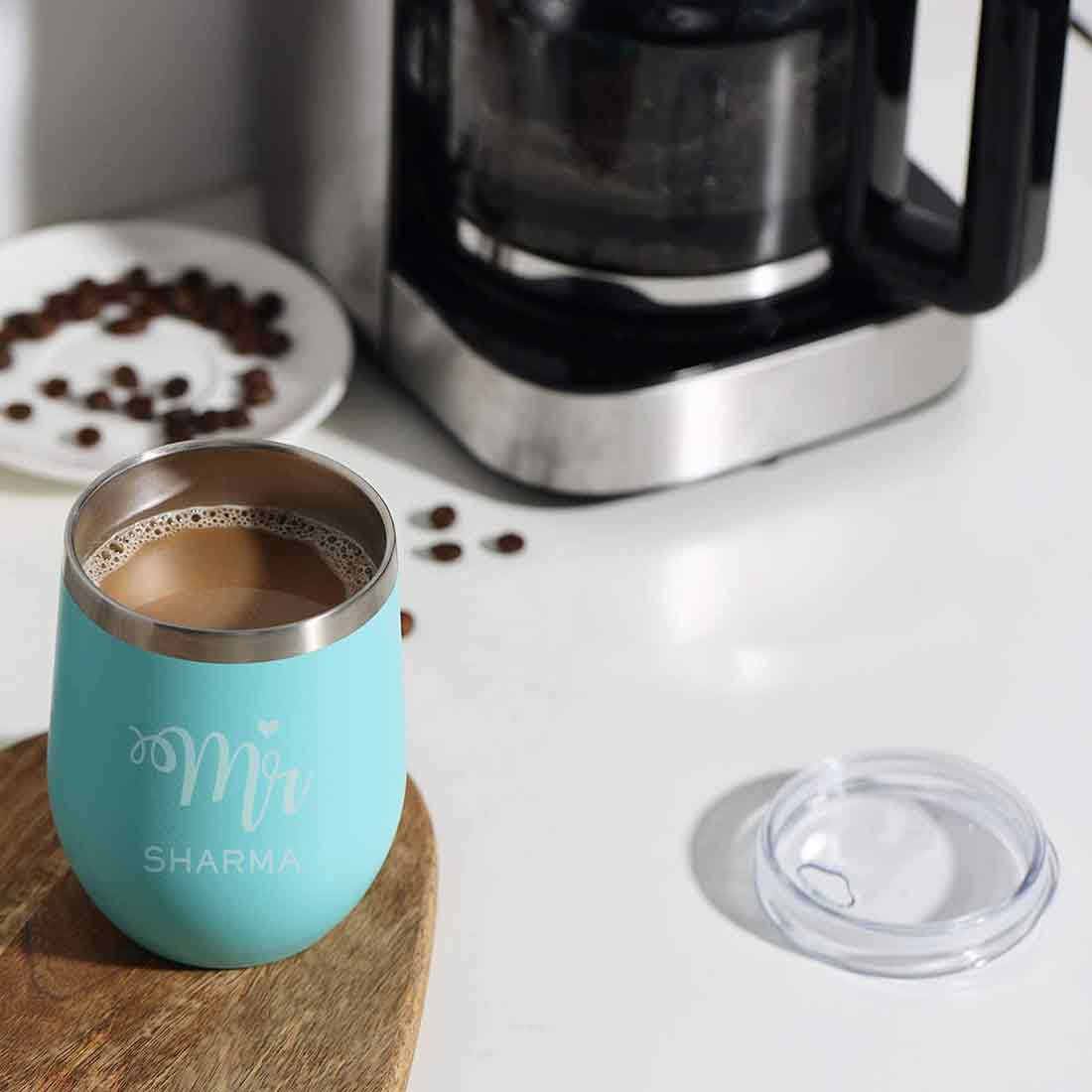 Customised Stainless Steel Coffee Tumbler With Lid for Travelling (350 ML)- MR - Image 16