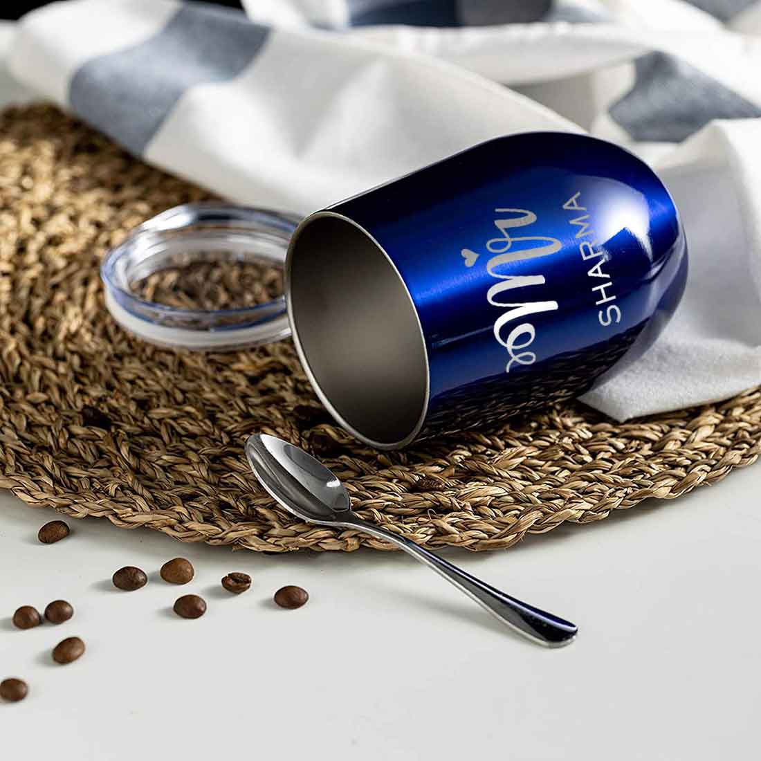 Customised Stainless Steel Coffee Tumbler With Lid for Travelling (350 ML)- MR - Image 30