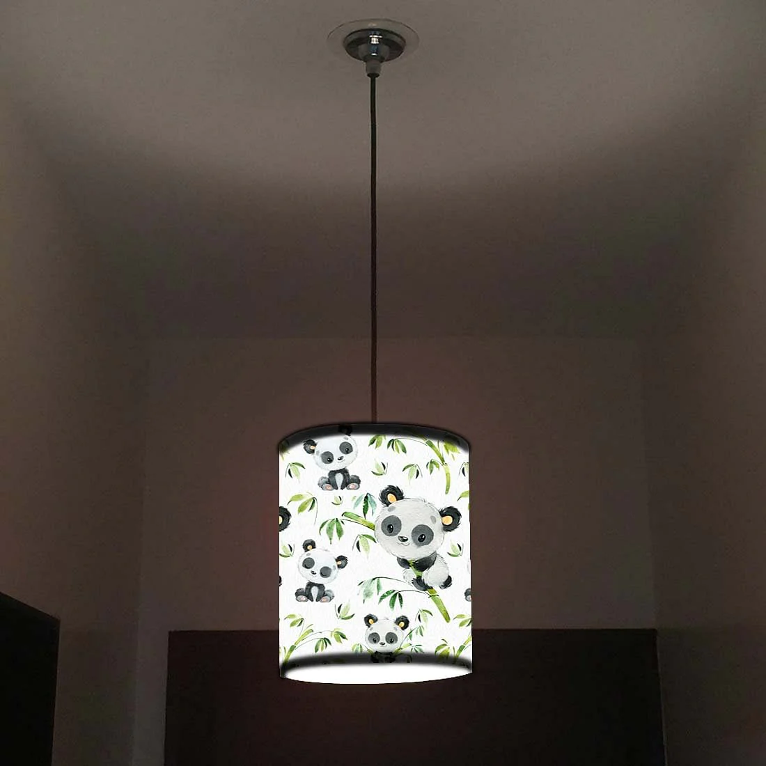 Nutcase Designer Ceiling Hanging Pendant Lamp Shade Light for Living Room, Bedrooms-with Free Soft White Light Bulb - Cute Panda - Image 3