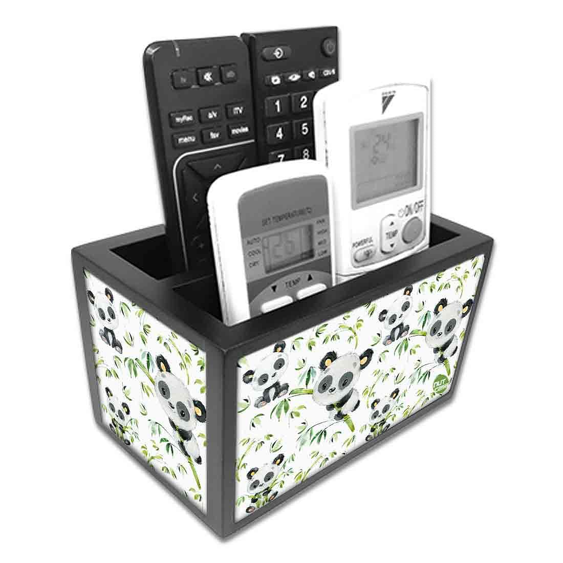 Nutcase Designer Wooden Remote Control Holder Stand Organizer Caddy for TV/AC Remotes-Multipurpose Desk Organizer- - Cute Panda - Image 5