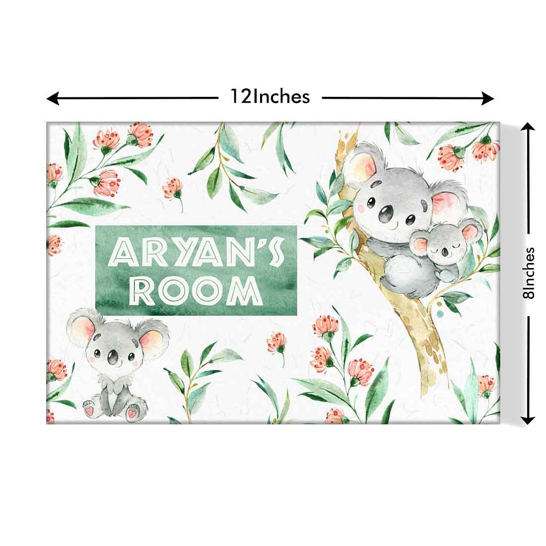 Nutcase Personalized Kids Baby Room Door Sign/Name Plate/Wall Plaque - Screws Included - 12"x8" - Koala - Image 3