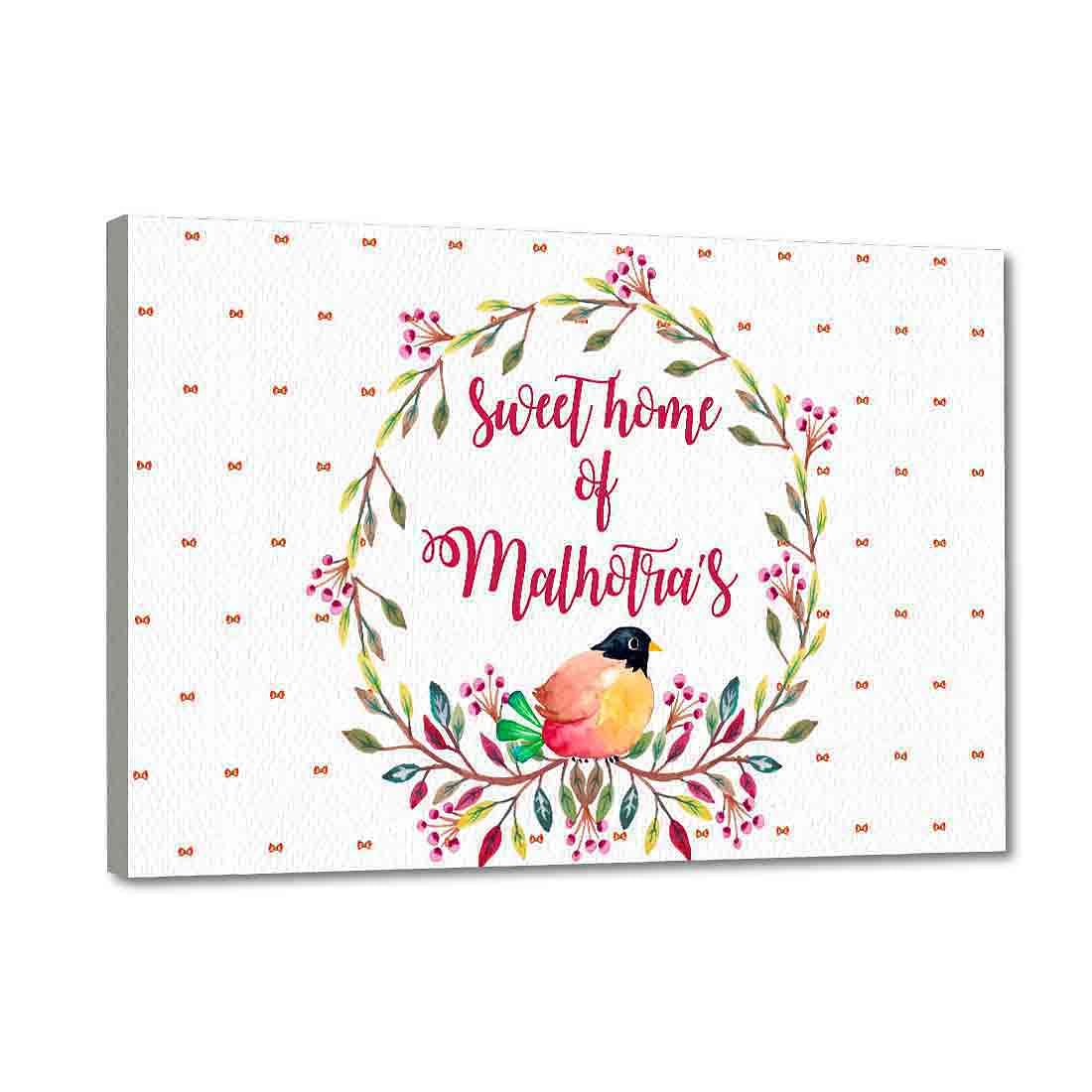 Beautiful Floral Personalized Door Plate Design - Tiara Style