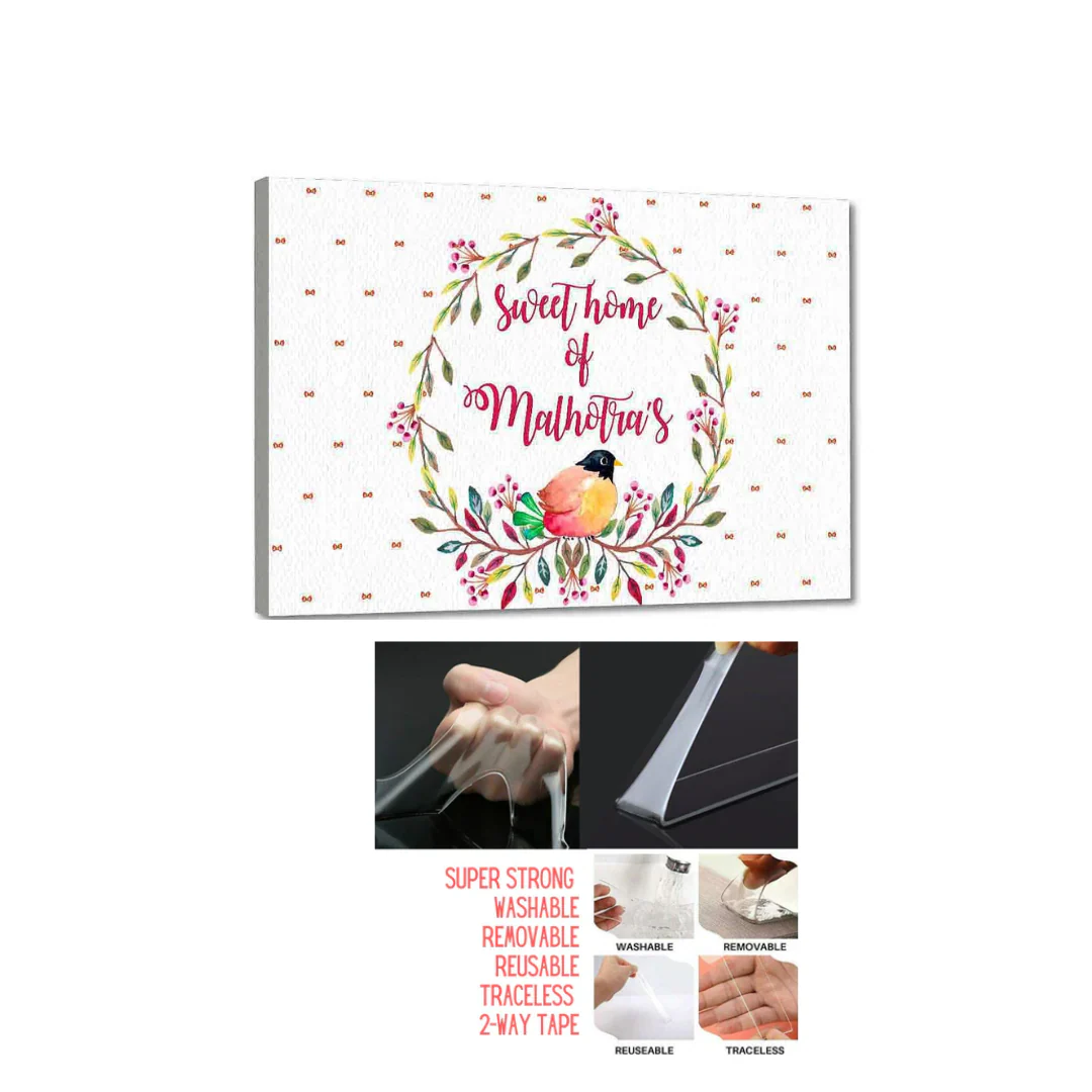 Beautiful Floral Personalized Door Plate Design - Tiara Style - Image 5