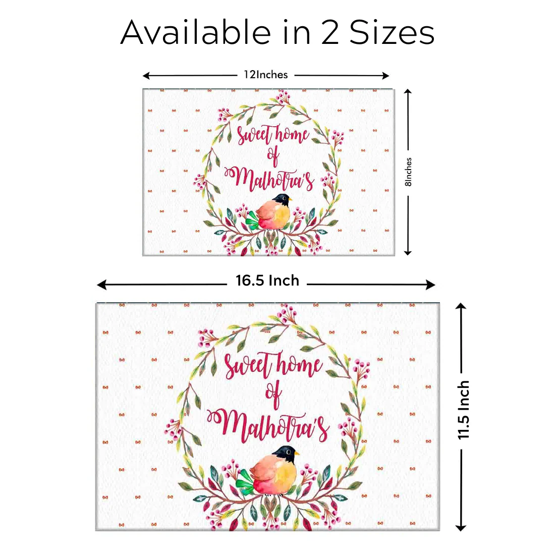 Beautiful Floral Personalized Door Plate Design - Tiara Style - Image 7