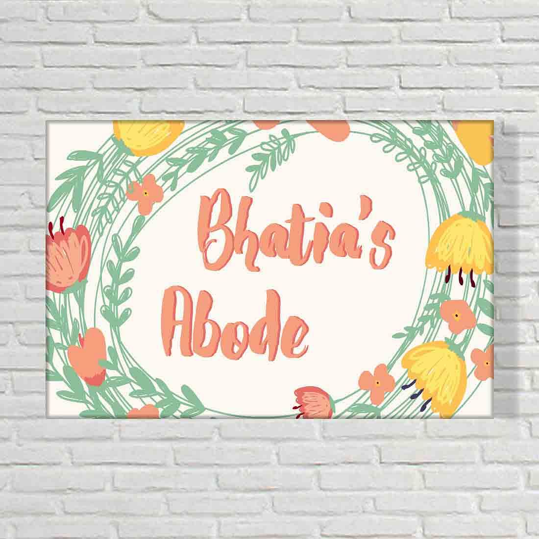 Beautiful Personalized Name Plate for House Entrance - Floral - Image 2
