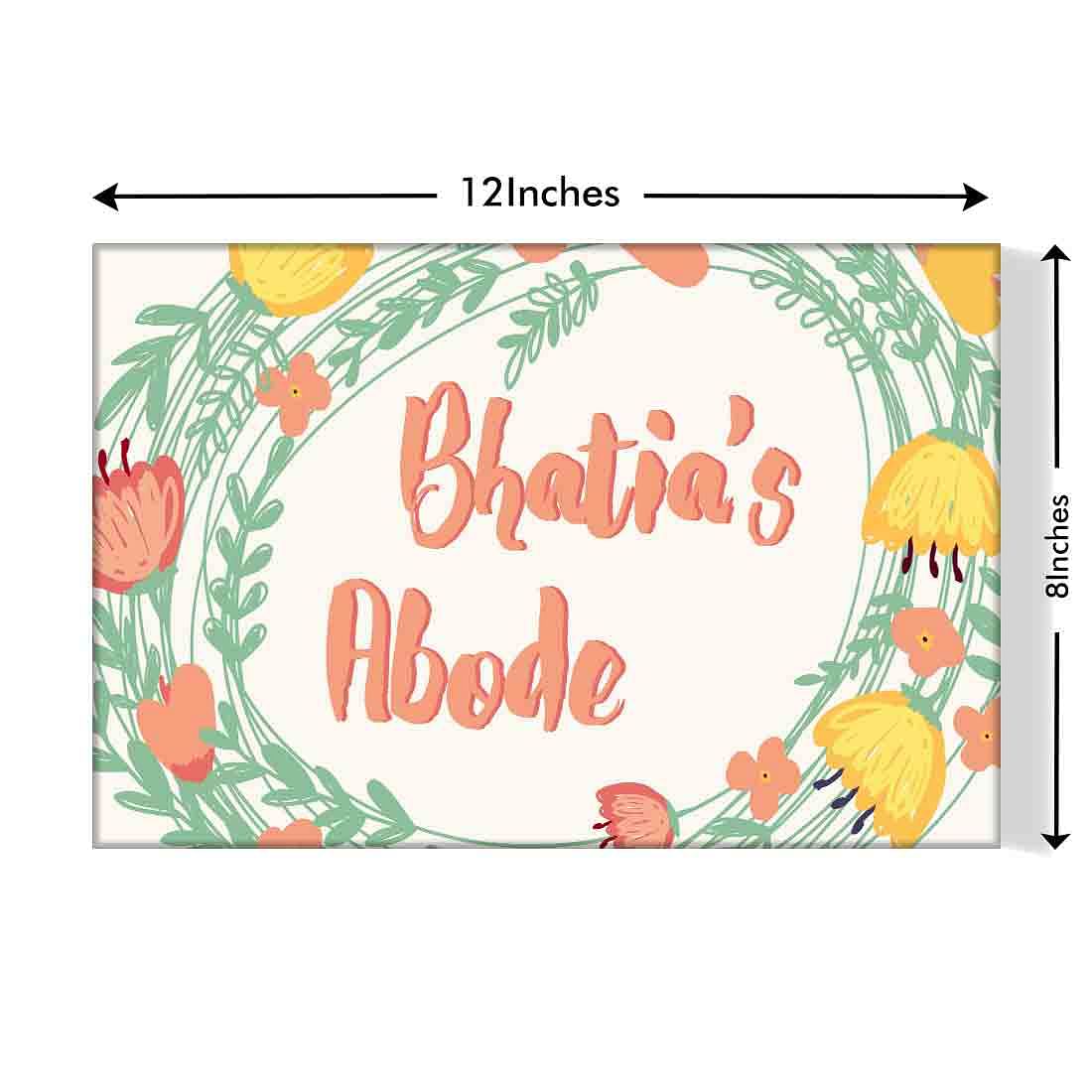 Beautiful Personalized Name Plate for House Entrance - Floral - Image 3