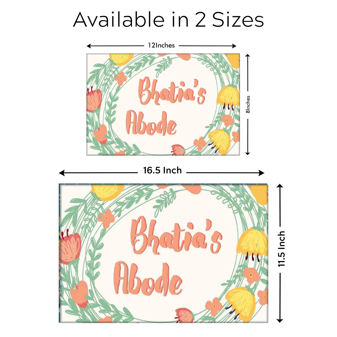 Beautiful Personalized Name Plate for House Entrance - Floral - Image 6