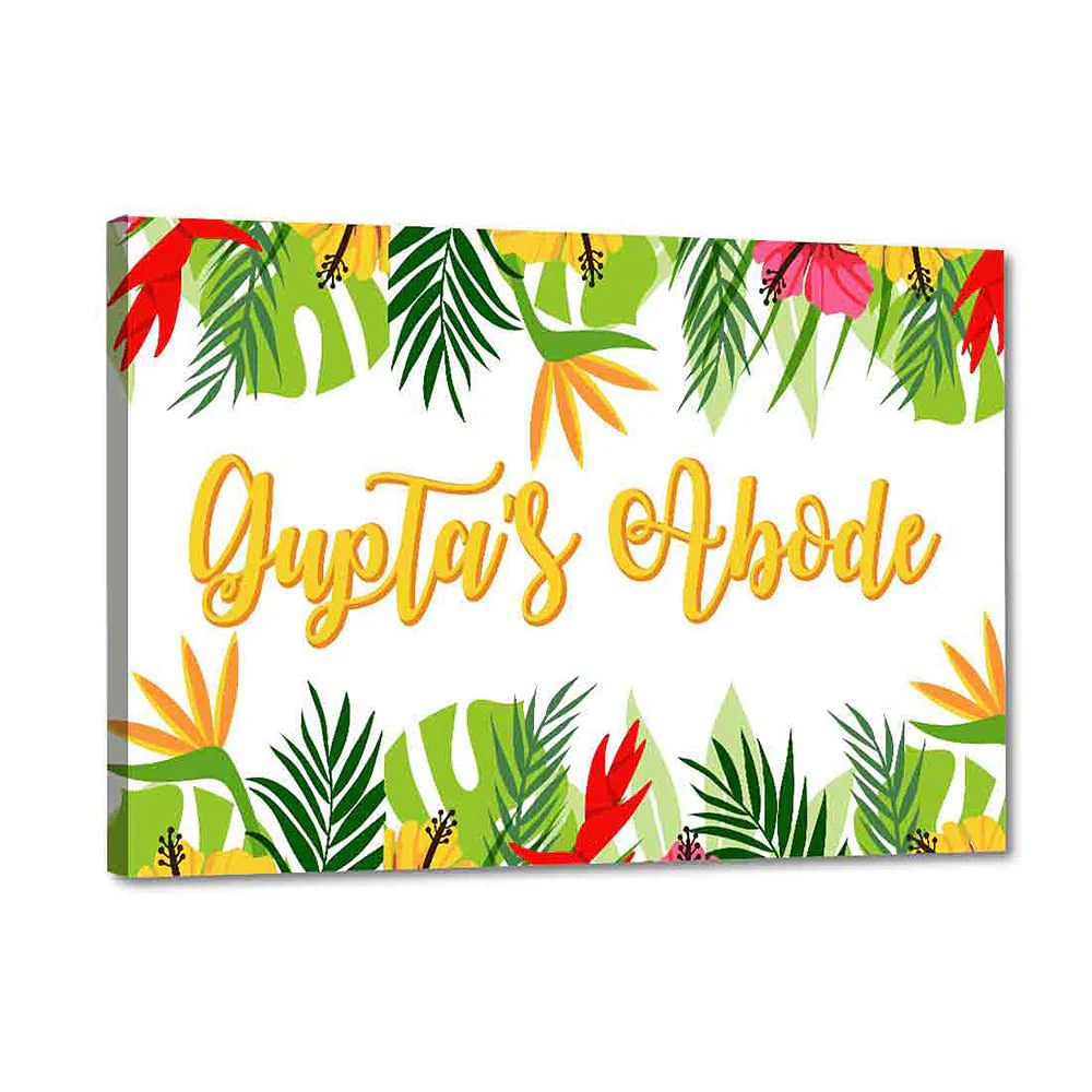 Customized Home Name Plate-Yellow Hibiscus