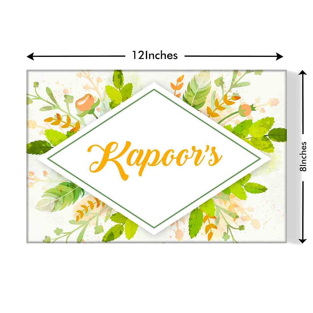 New Custom Nameplate for Home Design Watercolor Leaves - Image 3