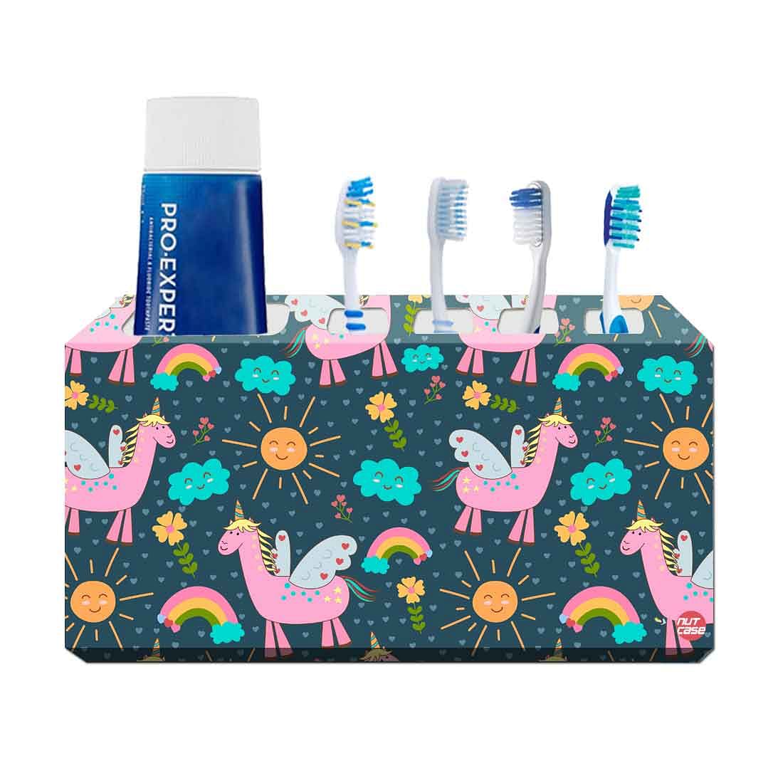 Cute Kids Toothbrush Holder for Bathroom - Unicorn with Wings
