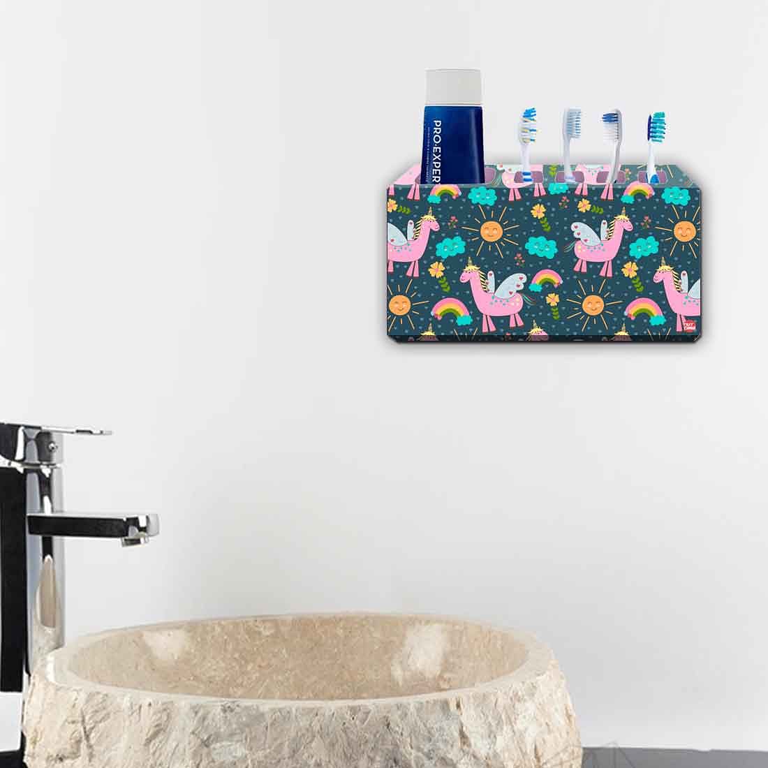 Cute Kids Toothbrush Holder for Bathroom - Unicorn with Wings - Image 2
