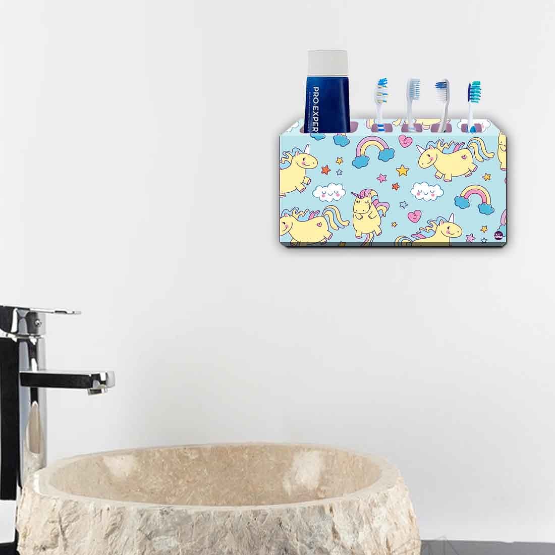 Cute Kids Toothbrush Holder for Bathroom - Unicorn Yellow - Image 2