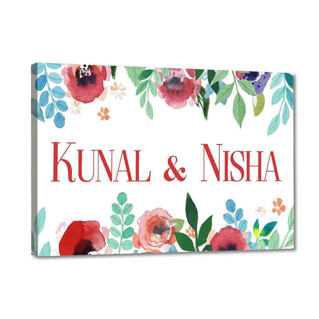 Custom-Made Name Plate for Home - Watercolor Flowers