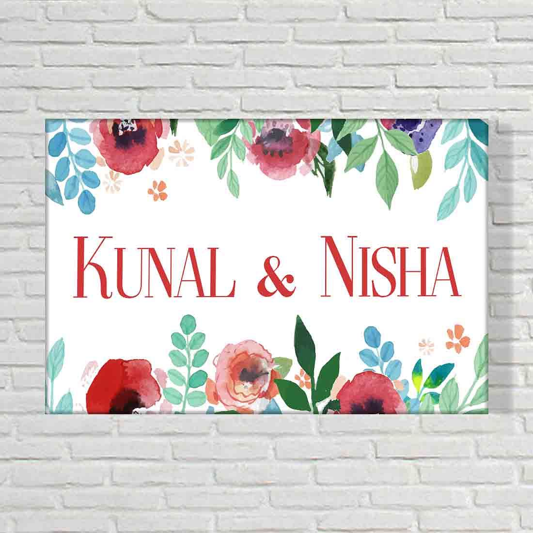 Custom-Made Name Plate for Home - Watercolor Flowers - Image 2