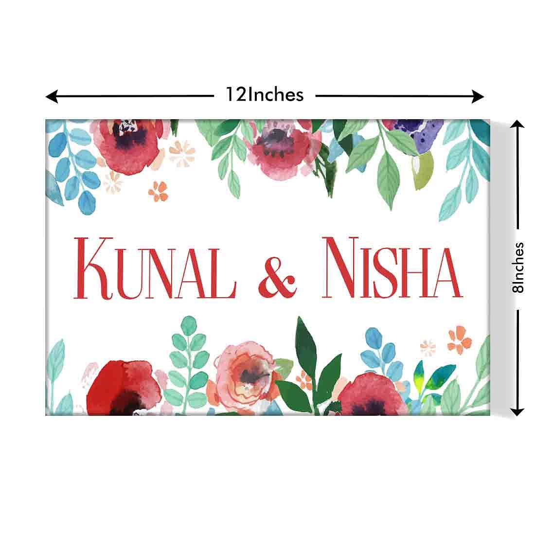 Custom-Made Name Plate for Home - Watercolor Flowers - Image 3