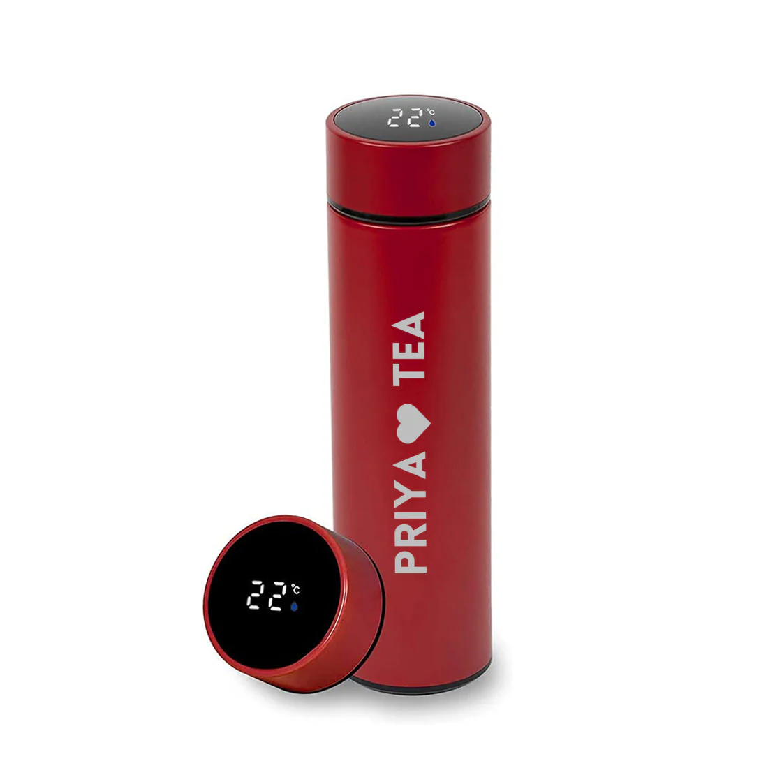 Custom Flask Thermos Bottle for Tea With LED Display Engraved Name - TEA - Image 7