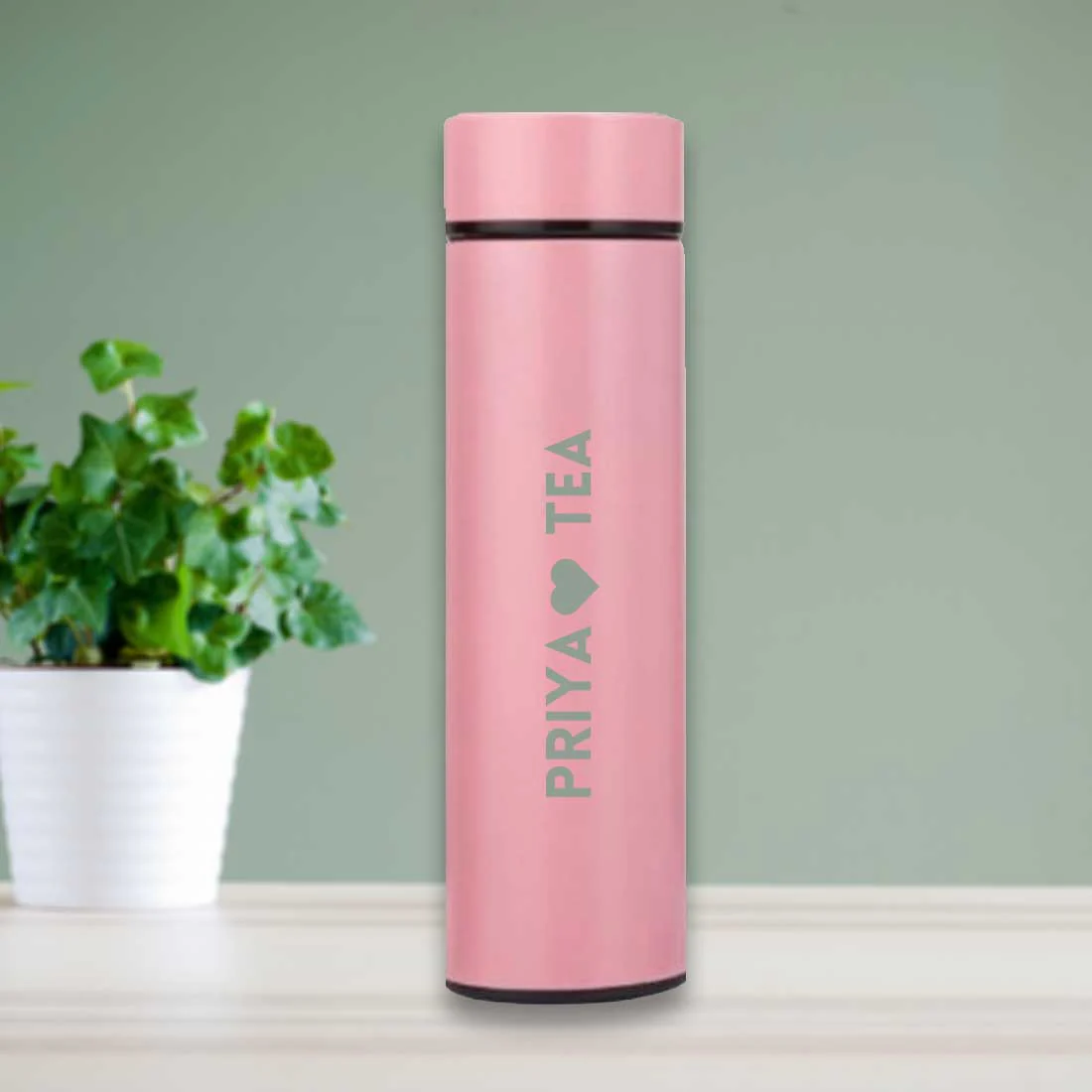 Custom Flask Thermos Bottle for Tea With LED Display Engraved Name - TEA - Image 9