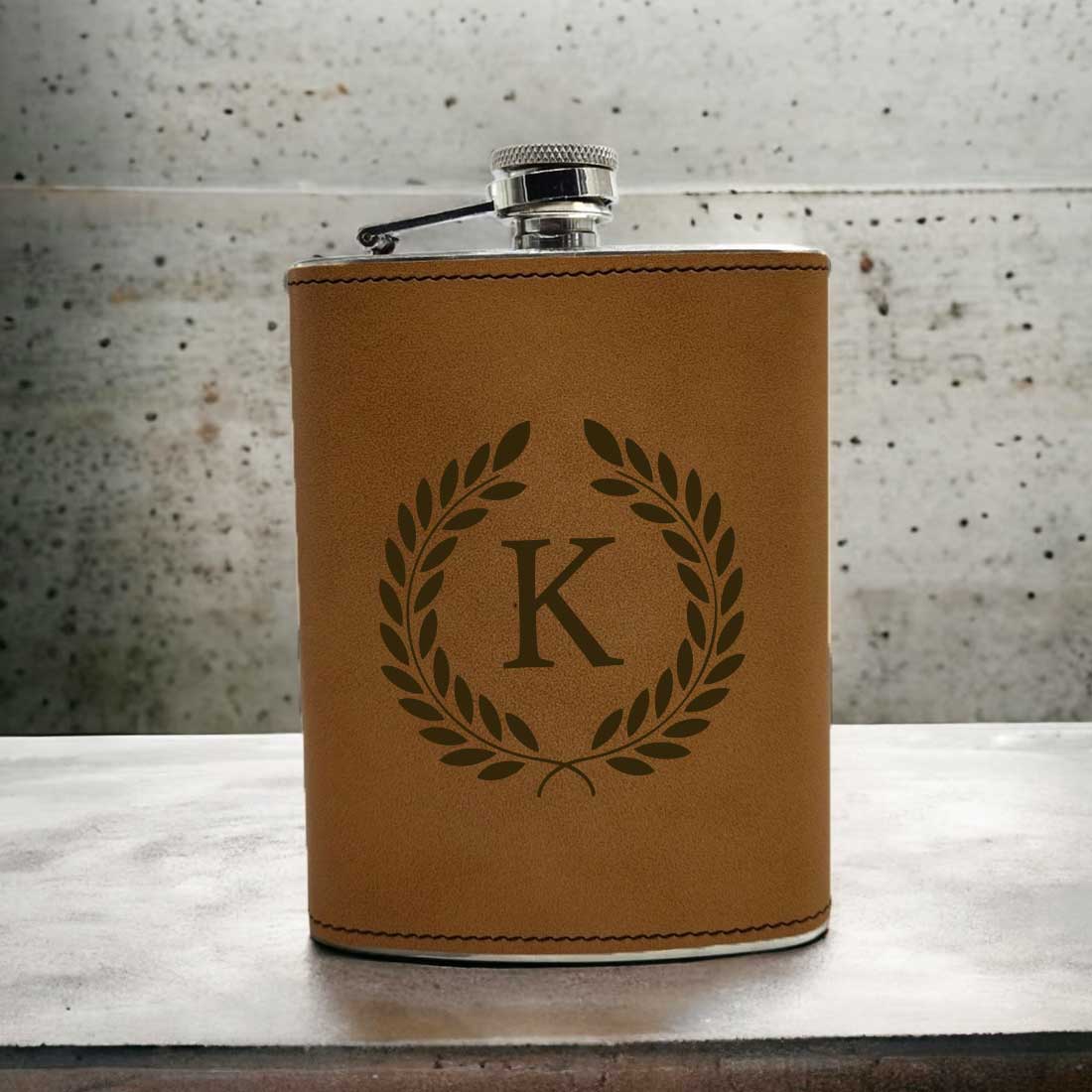 Personalized PU Leather Alcohol Flask With Funnel Engraved Hip Flasks - Monogram Style - Image 4
