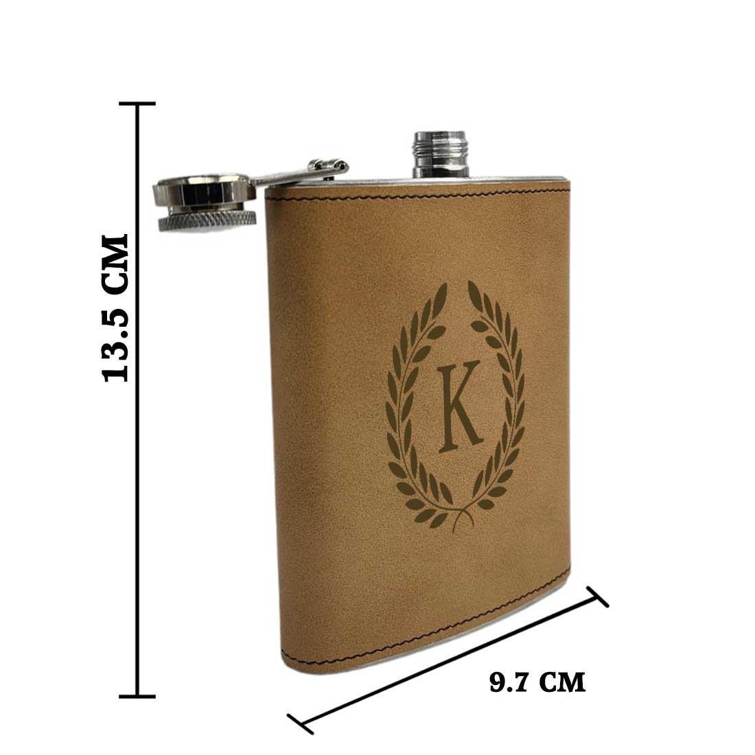 Personalized PU Leather Alcohol Flask With Funnel Engraved Hip Flasks - Monogram Style - Image 5