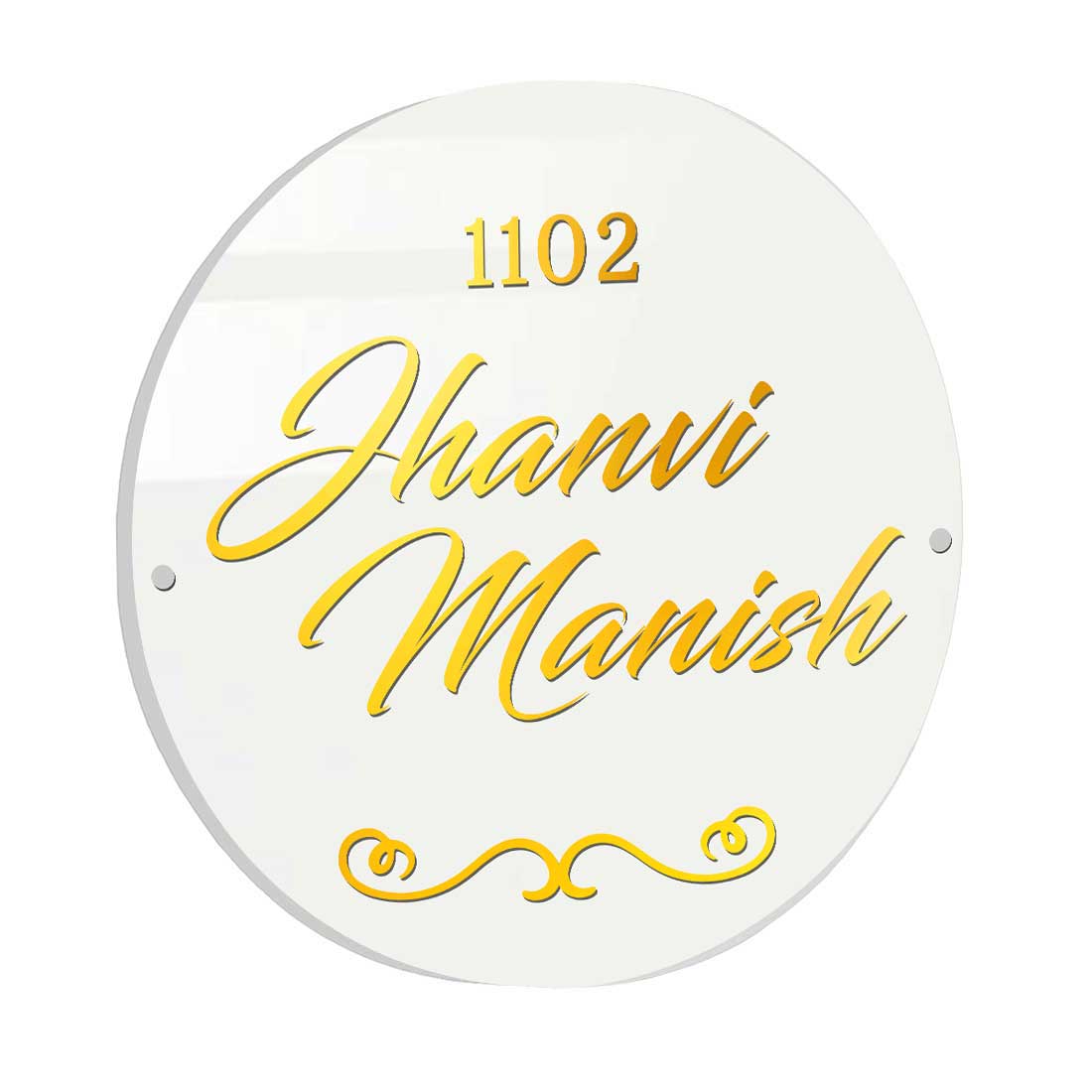 Personalised Round Name Plate for Home Flat Office Door Entrance - Family - Image 3