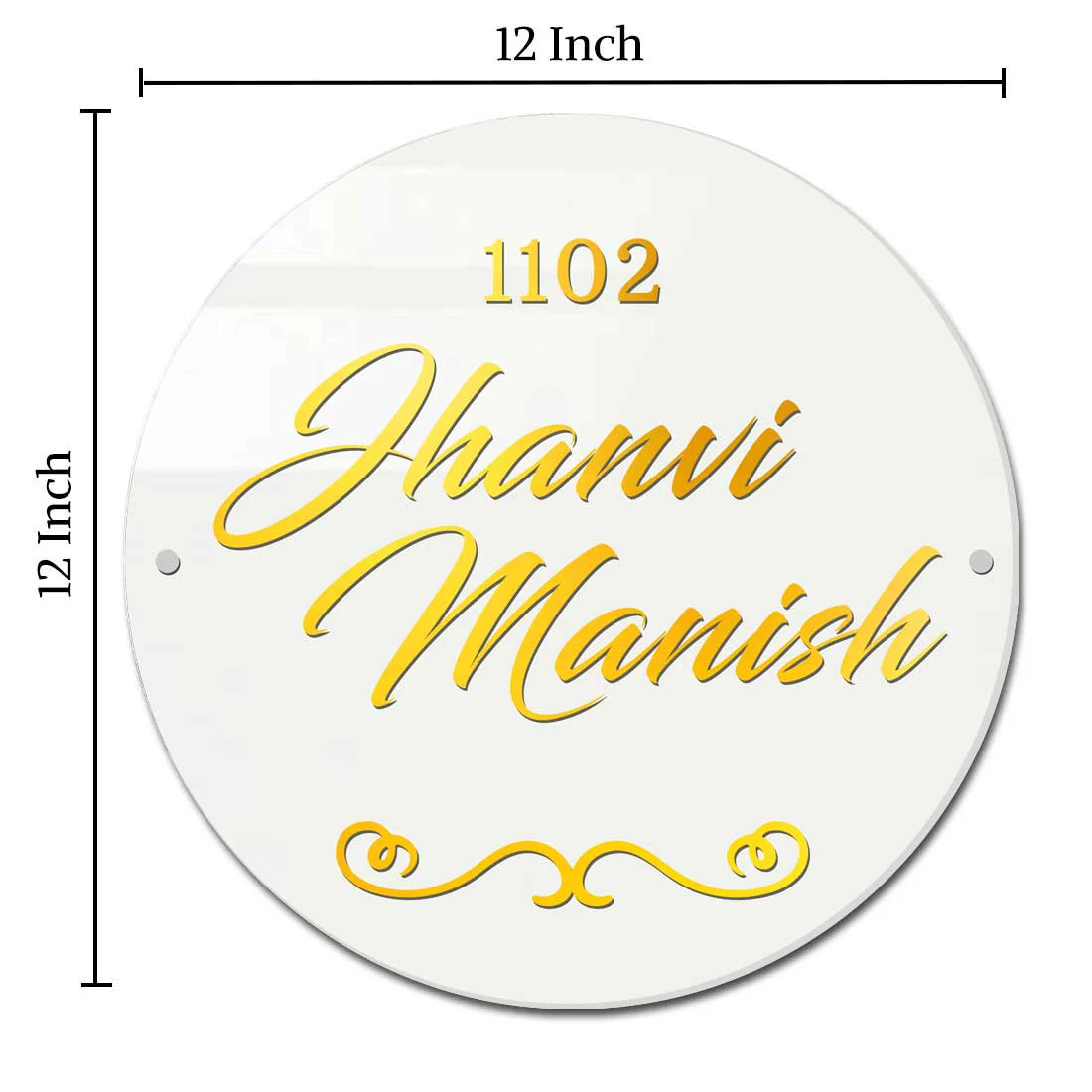Personalised Round Name Plate for Home Flat Office Door Entrance - Family - Image 4