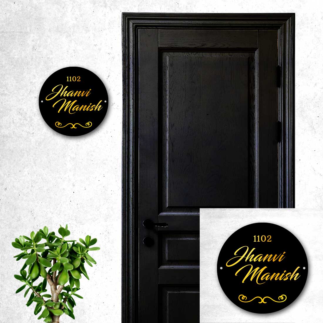 Personalised Round Name Plate for Home Flat Office Door Entrance - Family - Image 5