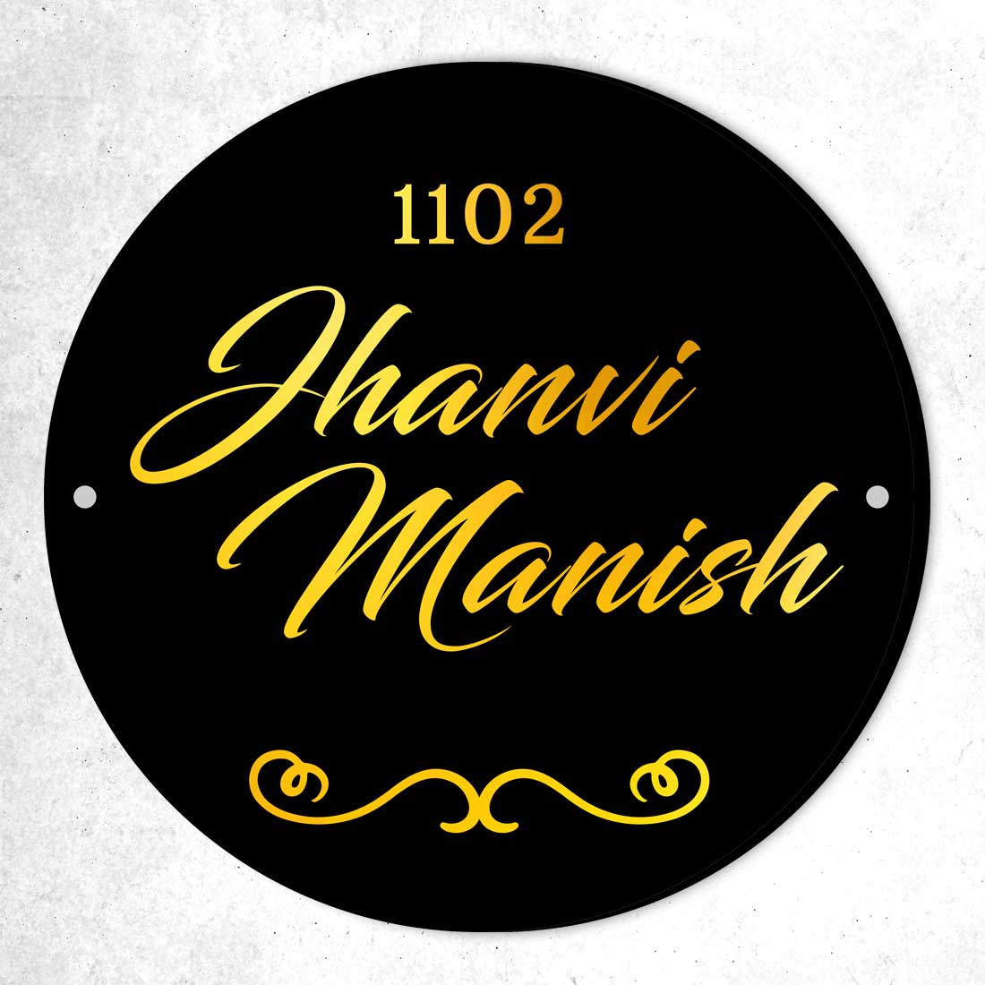 Personalised Round Name Plate for Home Flat Office Door Entrance - Family - Image 6