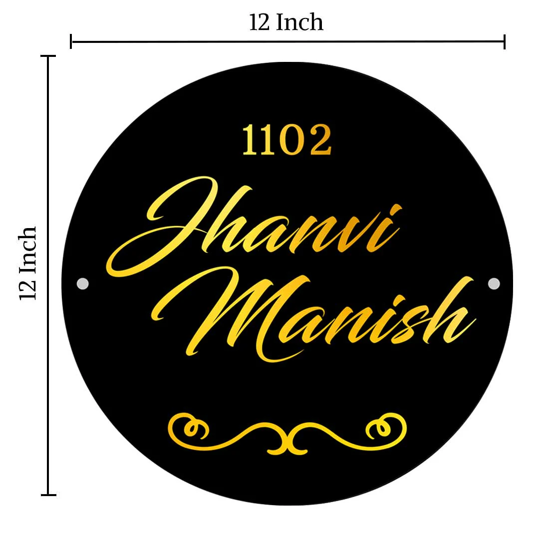 Personalised Round Name Plate for Home Flat Office Door Entrance - Family - Image 7