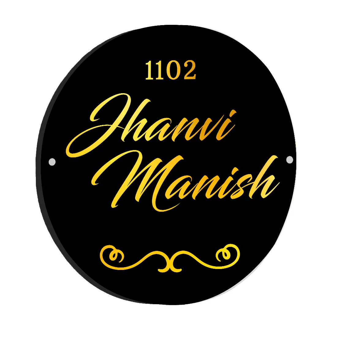 Personalised Round Name Plate for Home Flat Office Door Entrance - Family - Image 8