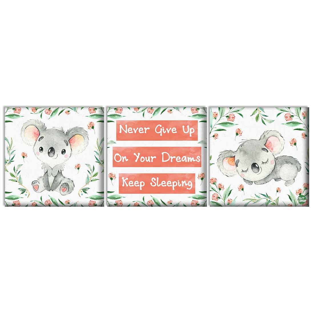 Home Wall Decor Art for Kids Room Children Bedroom Set of 3 - Small koala - Image 2