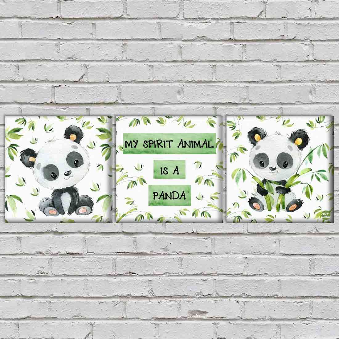 Wall Art Decor Hanging Panels Set Of 3 - Panda