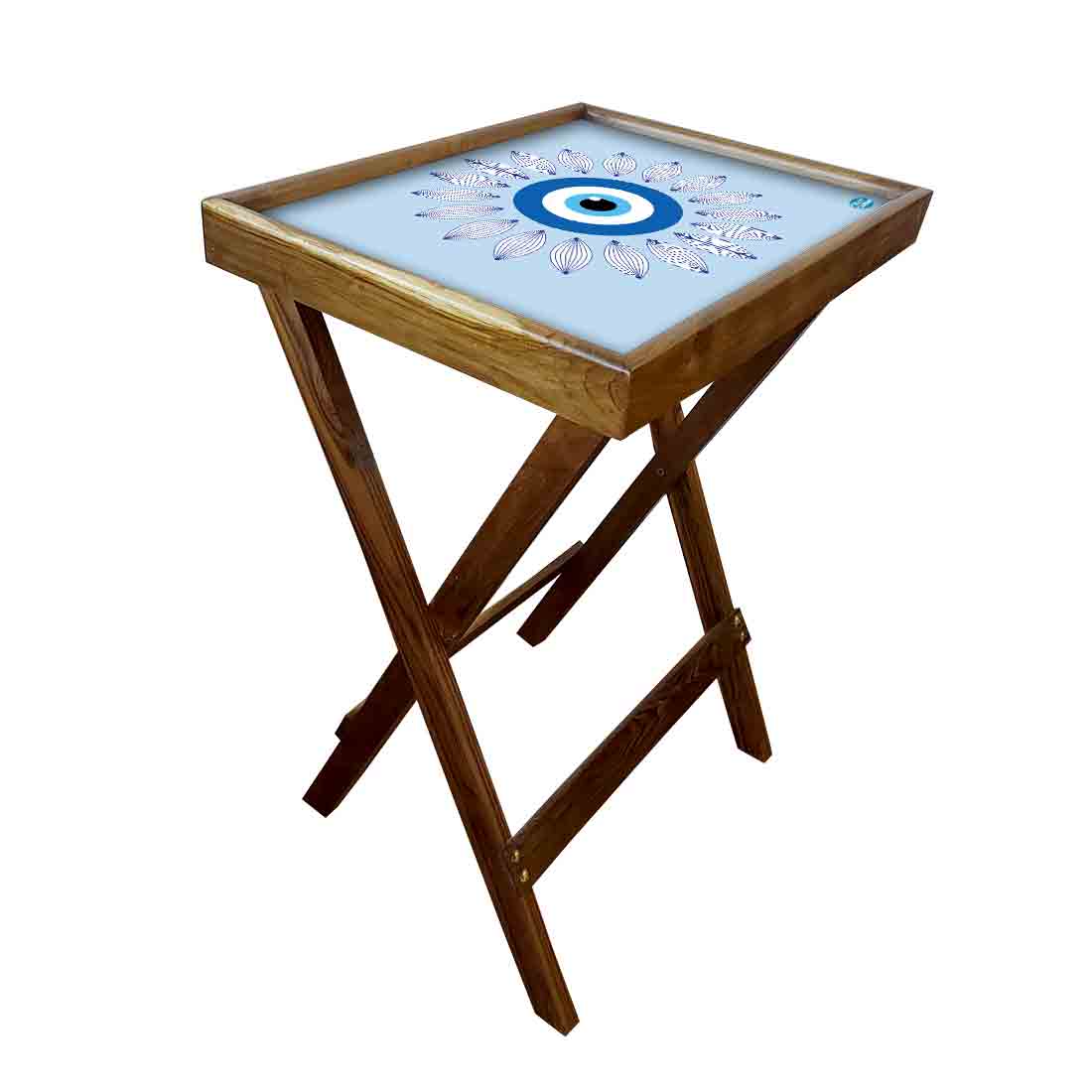 Folding TV Tray Table for Eating Breakfast Serving Table - Evil Eye Protector - Image 19