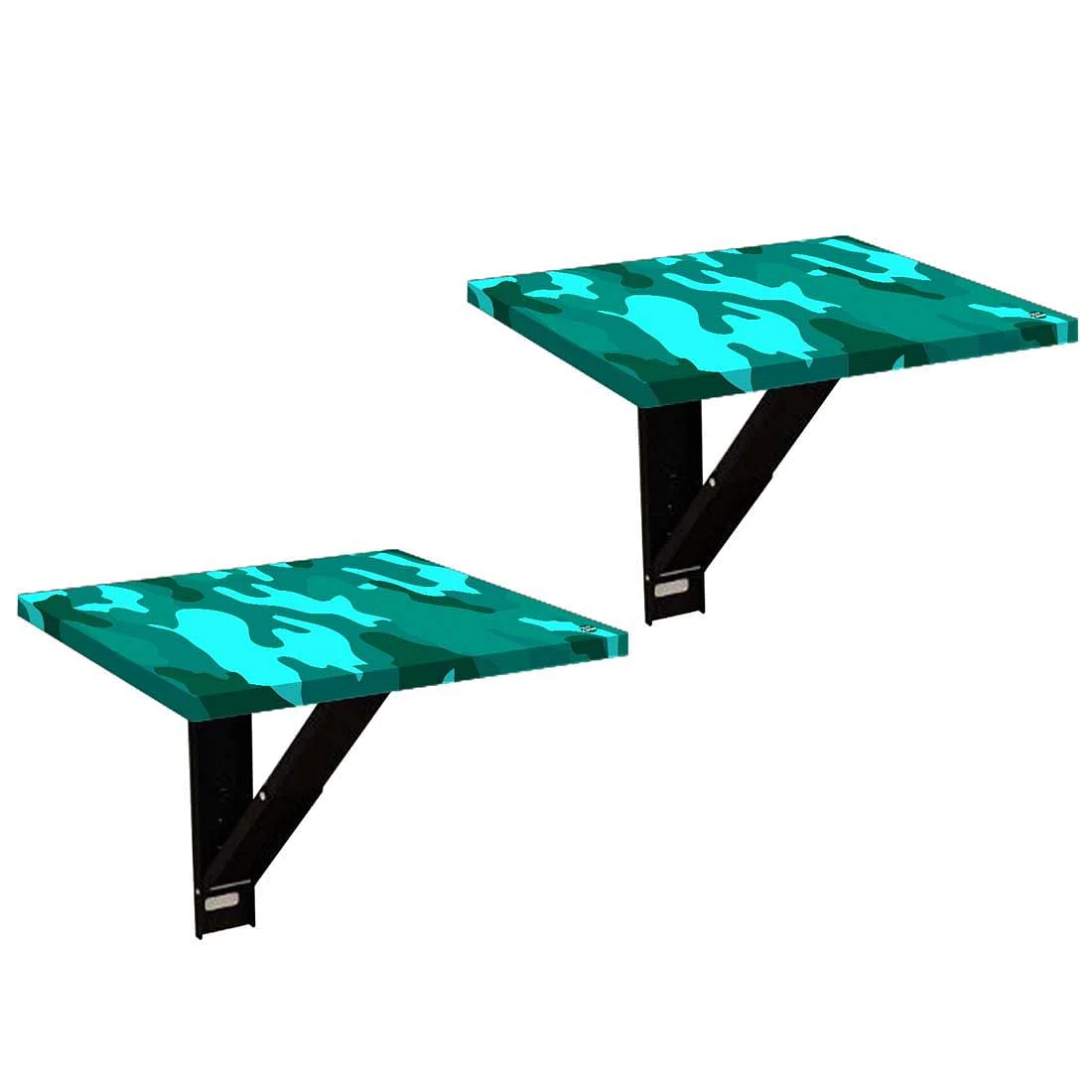 Folding Wall Hanging Bedside Table - Army Camouflage Green - Image 2