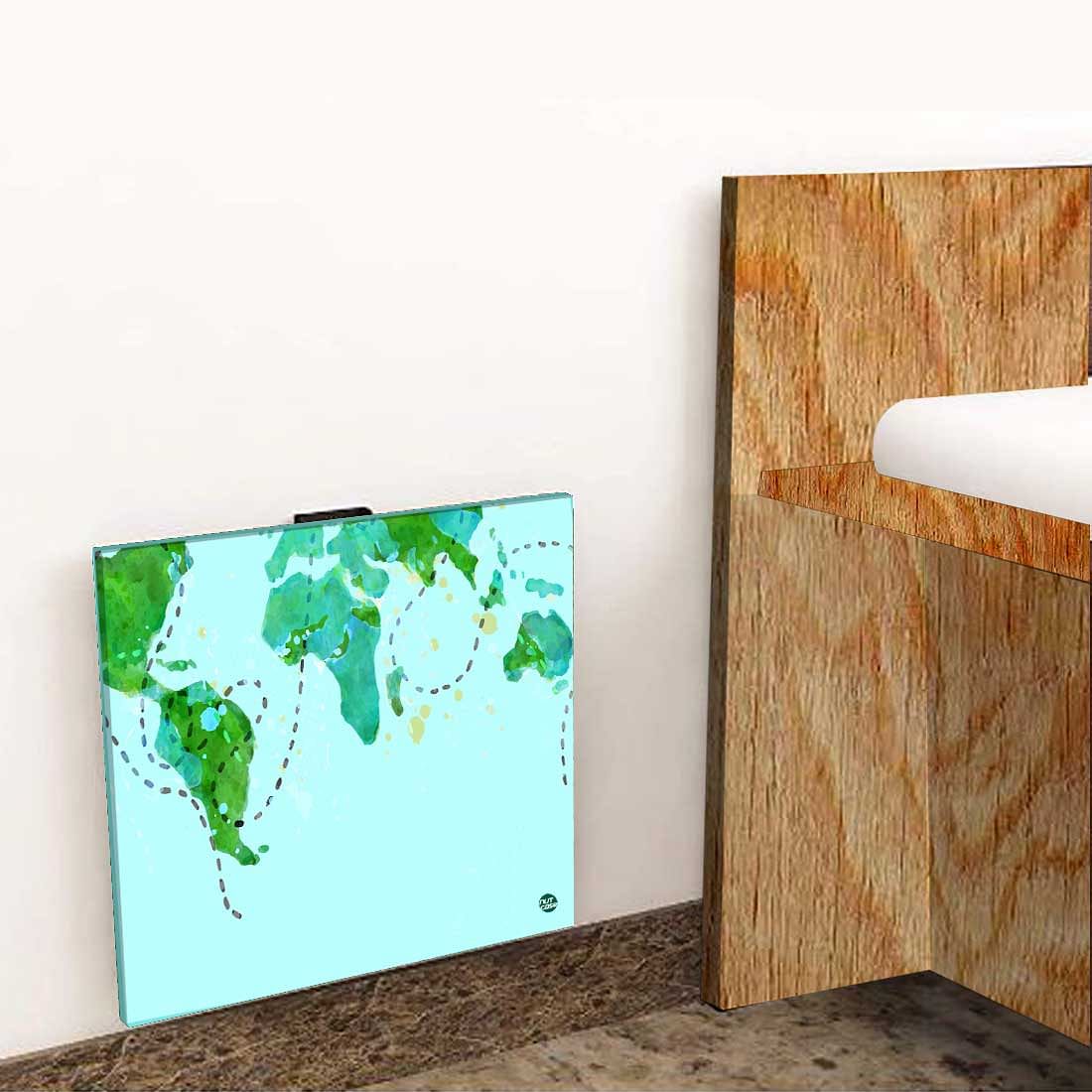 Set Top Box Stand Wall Mount - Sky Blue Map Design - Image 8