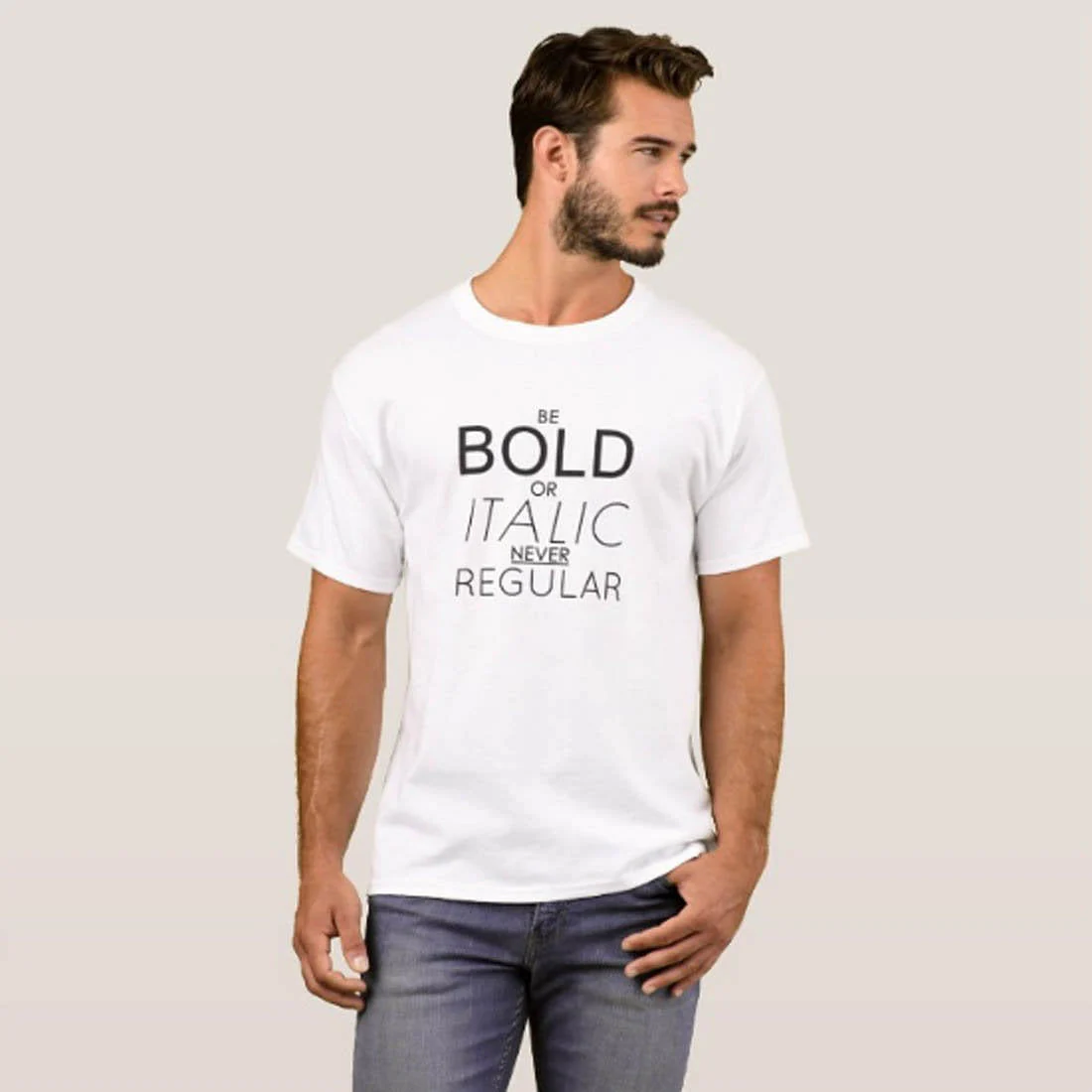 Nutcase Designer Round Neck Men's T-Shirt Wrinkle-Free Poly Cotton Tees - Quotes Be Bold - Image 3