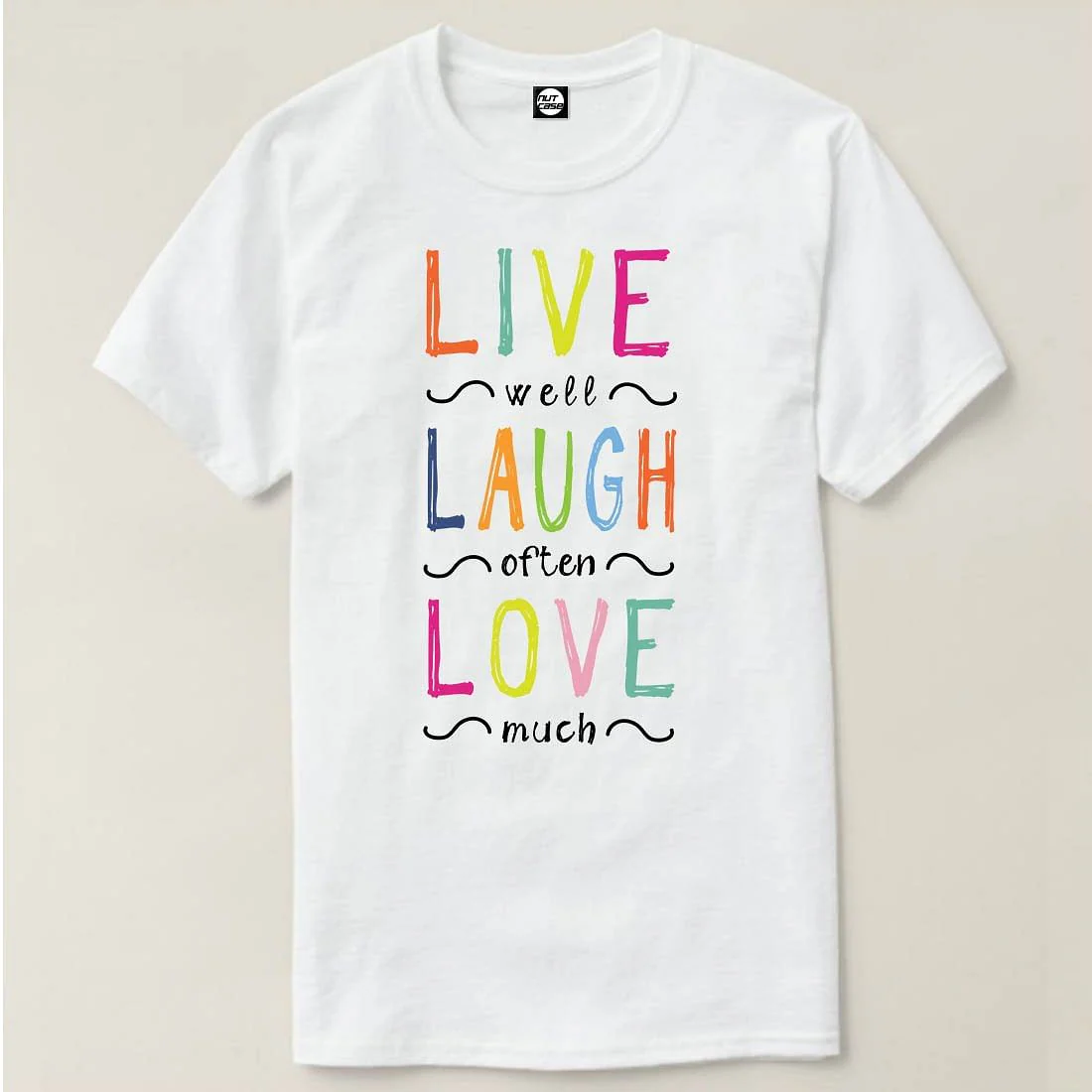 Nutcase Designer Round Neck Men's T-Shirt Wrinkle-Free Poly Cotton Tees - Live Laugh Love - Image 4