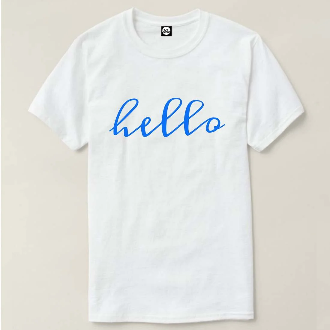 Nutcase Designer Round Neck Men's T-Shirt Wrinkle-Free Poly Cotton Tees - Hello Blue - Image 4