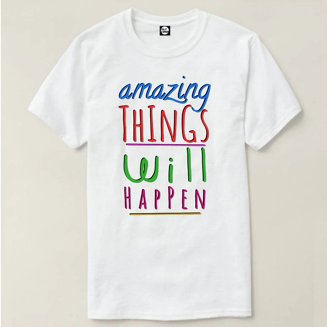 Nutcase Designer Round Neck Men's T-Shirt Wrinkle-Free Poly Cotton Tees - Amazing Things Will Happen - Image 4