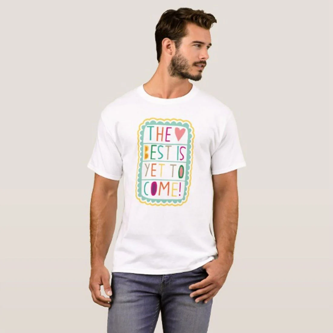 Nutcase Designer Round Neck Men's T-Shirt Wrinkle-Free Poly Cotton Tees - The Best is Yet to Come - Image 3