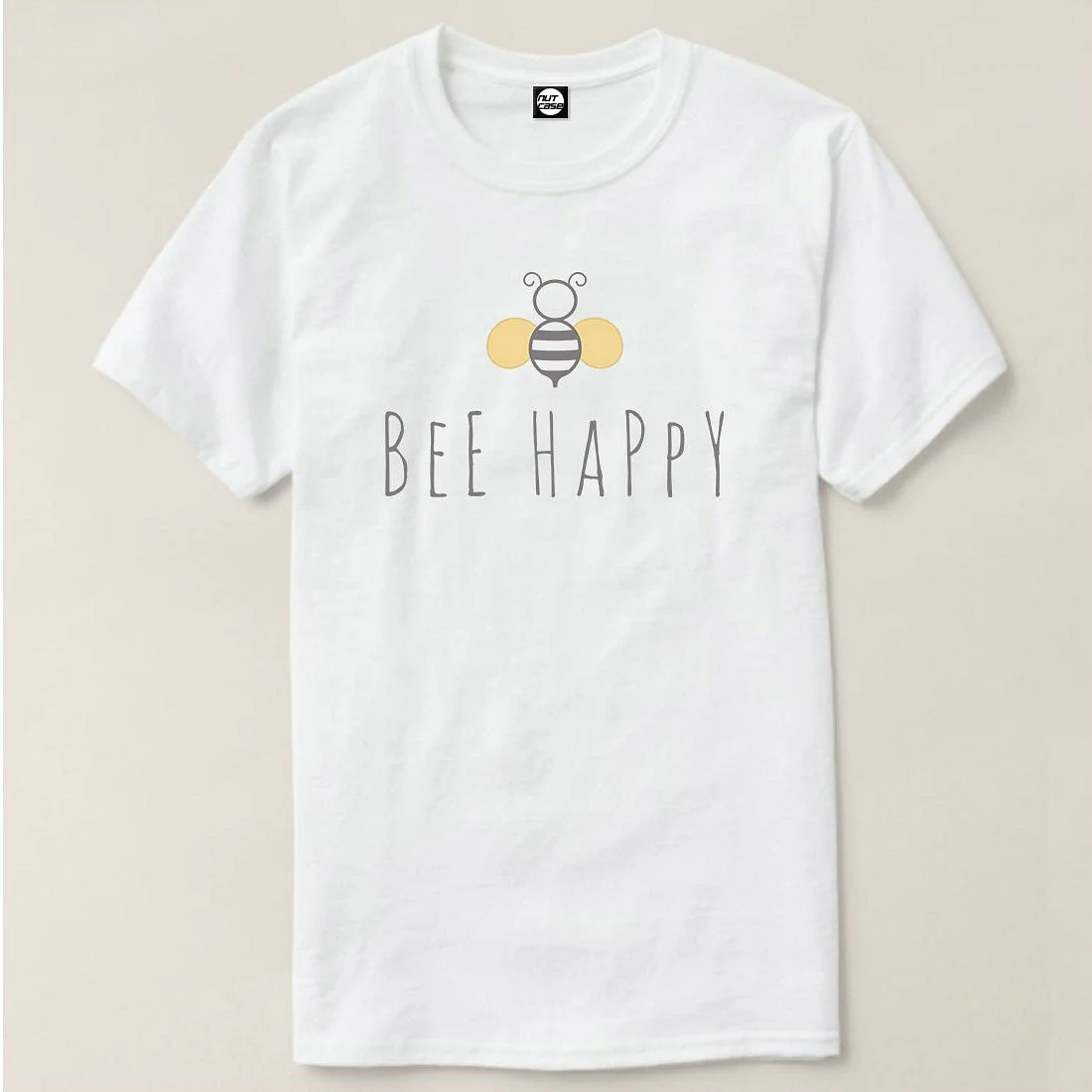 Nutcase Designer Round Neck Men's T-Shirt Wrinkle-Free Poly Cotton Tees - Bee Happy - Image 4