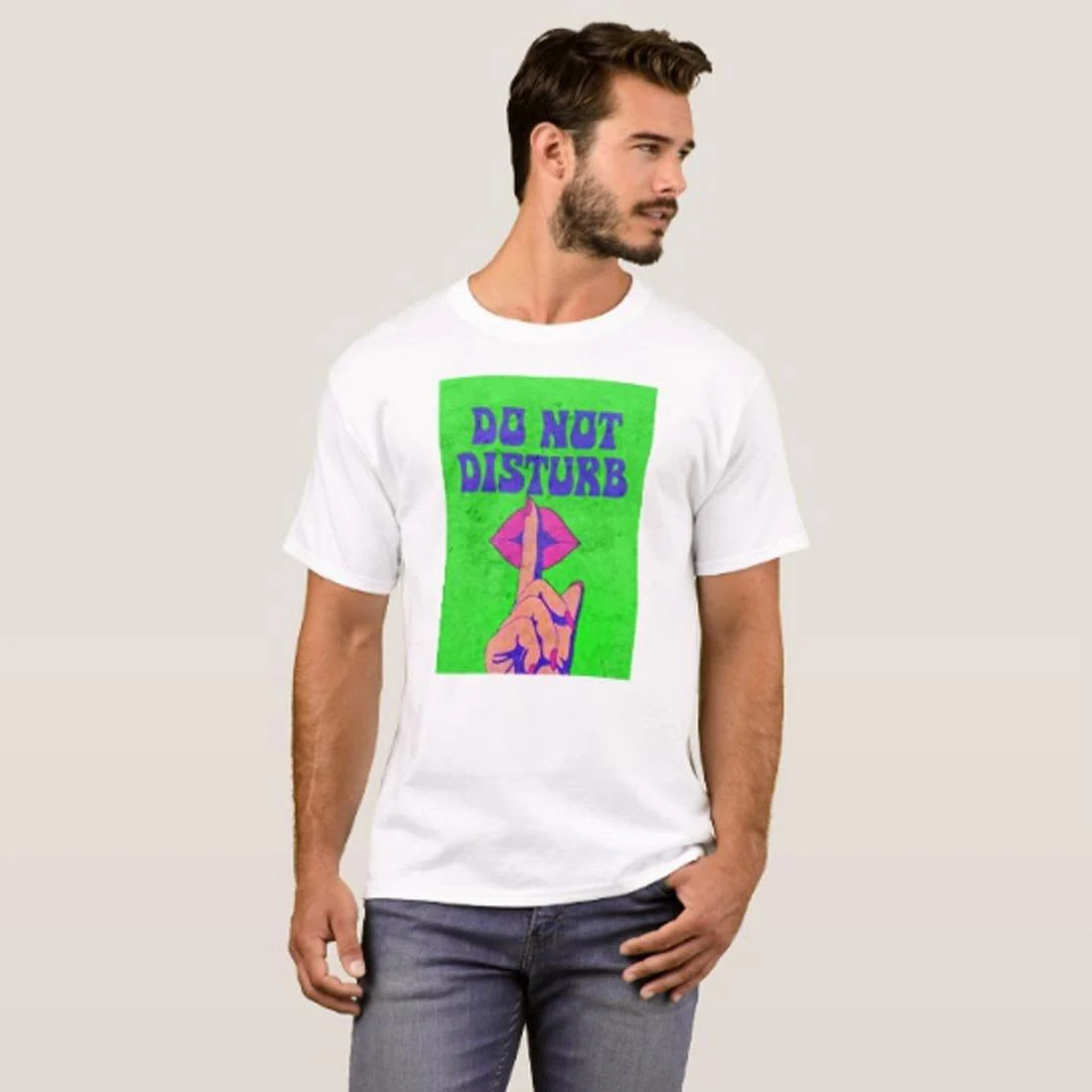 Nutcase Designer Round Neck Men's T-Shirt Wrinkle-Free Poly Cotton Tees - Do Not Disturb - Image 3