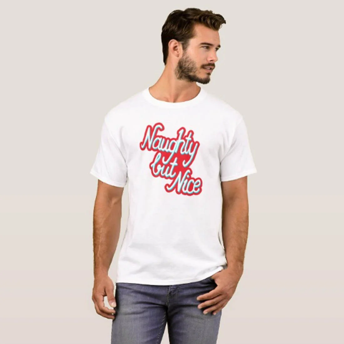 Nutcase Designer Round Neck Men's T-Shirt Wrinkle-Free Poly Cotton Tees - Naughty But Nice - Image 3