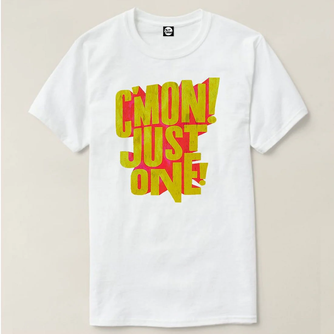 Nutcase Designer Round Neck Men's T-Shirt Wrinkle-Free Poly Cotton Tees - Cmon Just One Yellow - Image 4
