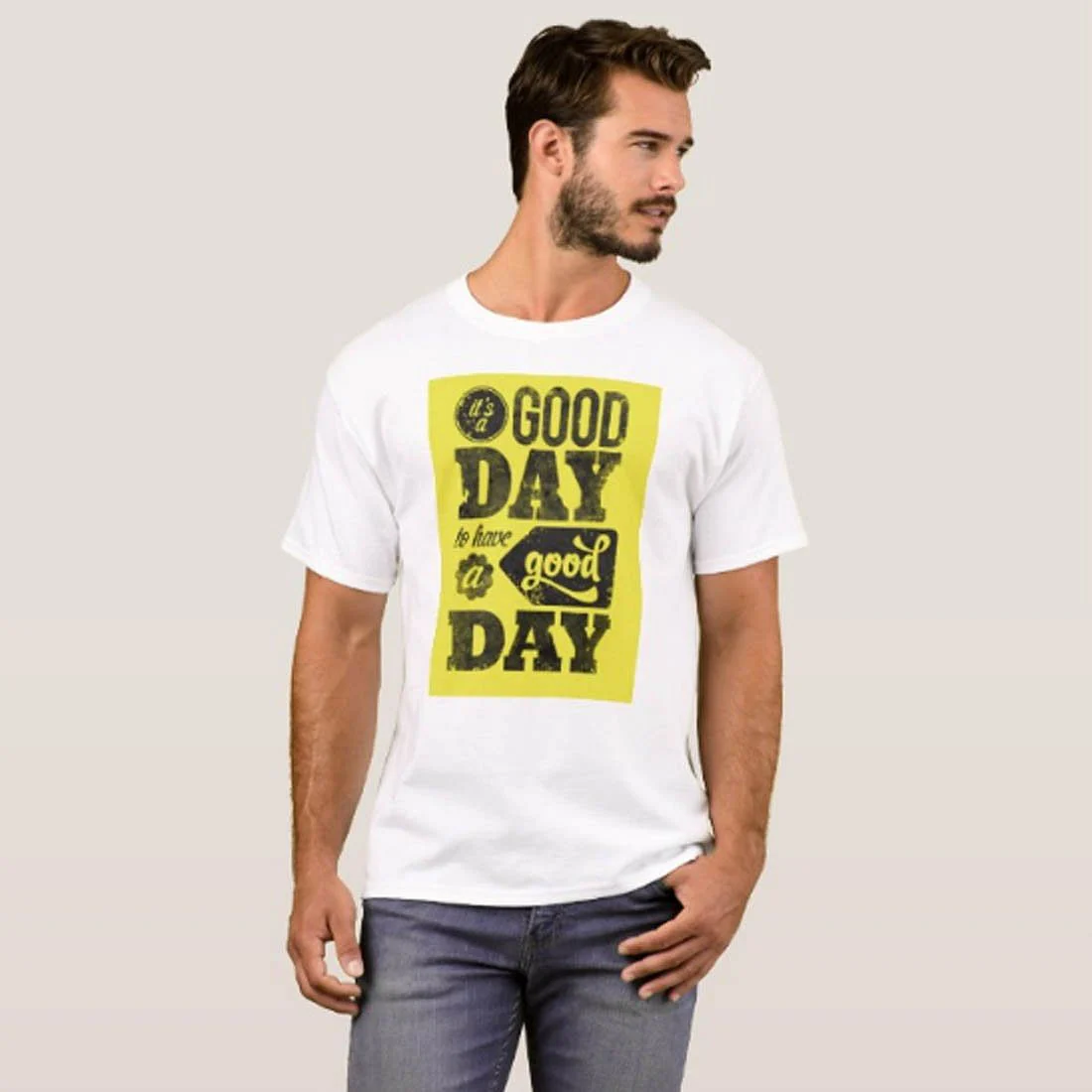 Nutcase Designer Round Neck Men's T-Shirt Wrinkle-Free Poly Cotton Tees - Good Day - Image 3