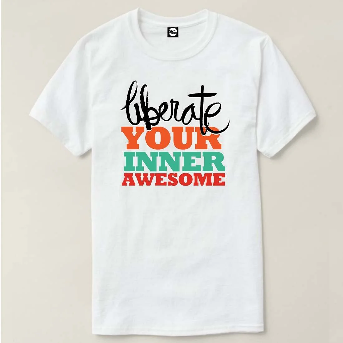Nutcase Designer Round Neck Men's T-Shirt Wrinkle-Free Poly Cotton Tees - Inner Awesome - Image 4