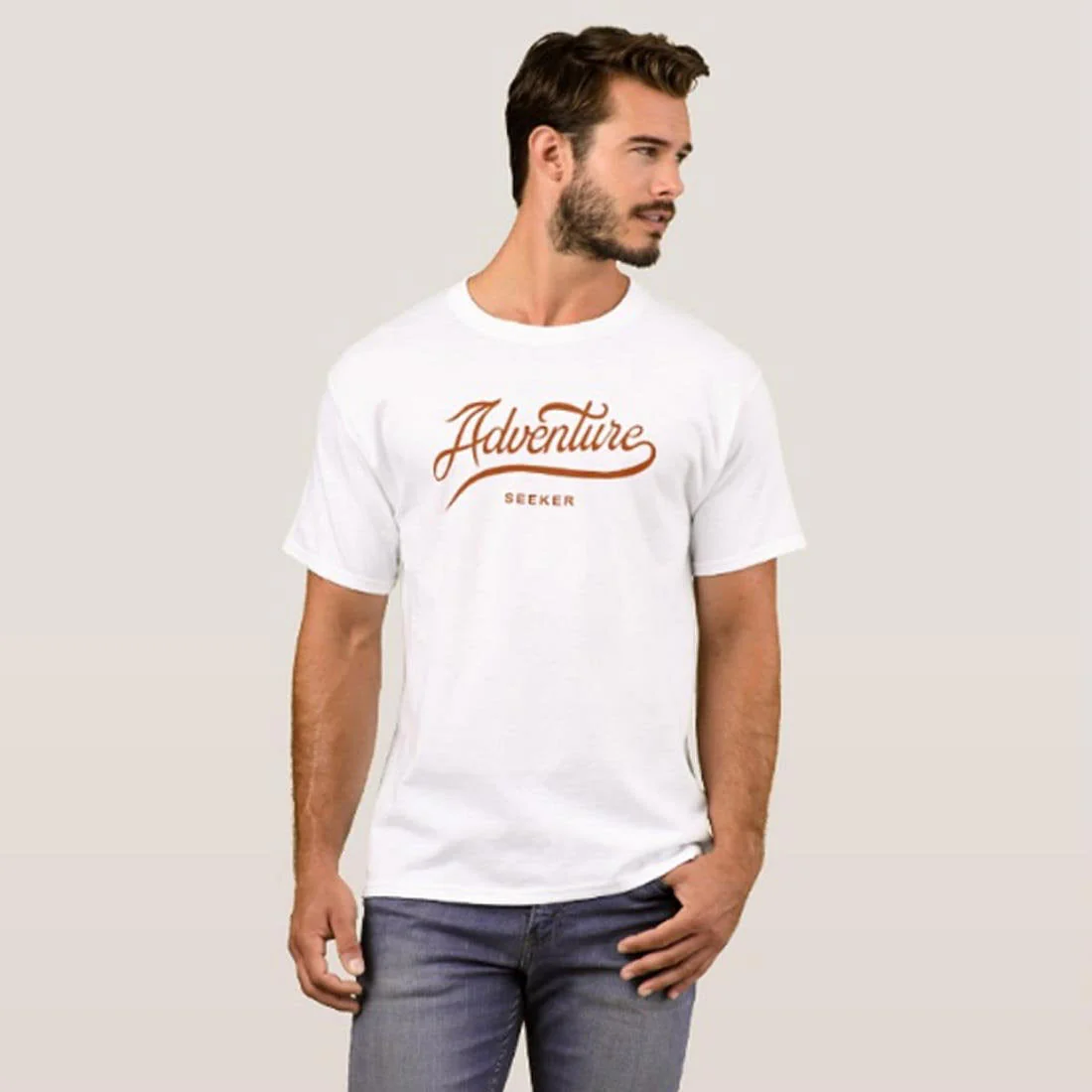 Nutcase Designer Round Neck Men's T-Shirt Wrinkle-Free Poly Cotton Tees - Adventure Seeker - Image 3